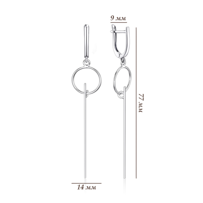 Срібні сережки без вставки 02754/12/1