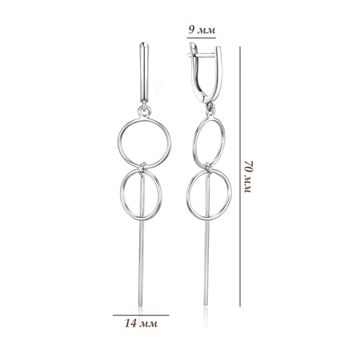 Серебряные серьги без вставки 02760/12/1