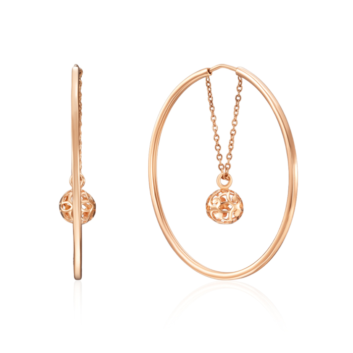 Золоті сережки-конго. Артикул 02786-1/01/0