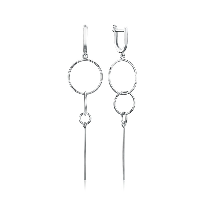 Серебряные серьги без вставки. Артикул 02788/12/1