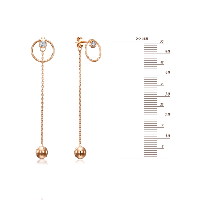 Золоті сережки-підвіски. Артикул 02798/01/0/28