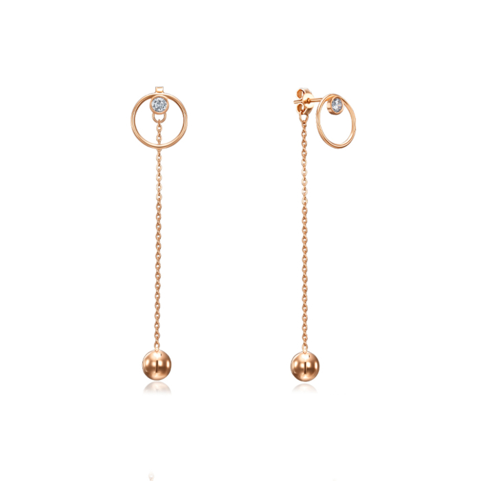 Золоті сережки-підвіски. Артикул 02798/01/0/28