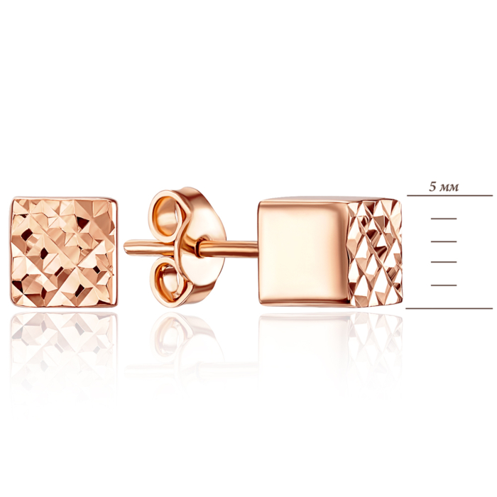 Золотые пуссеты без вставки. Артикул 02814-1/01/2 (02814/1)