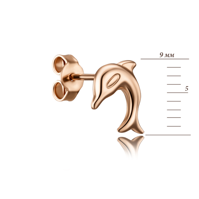 Золотые пуссеты «Дельфины». Артикул 02817