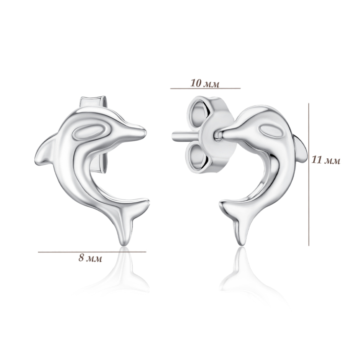 Срібні сережки Дельфіни 02817/12/1