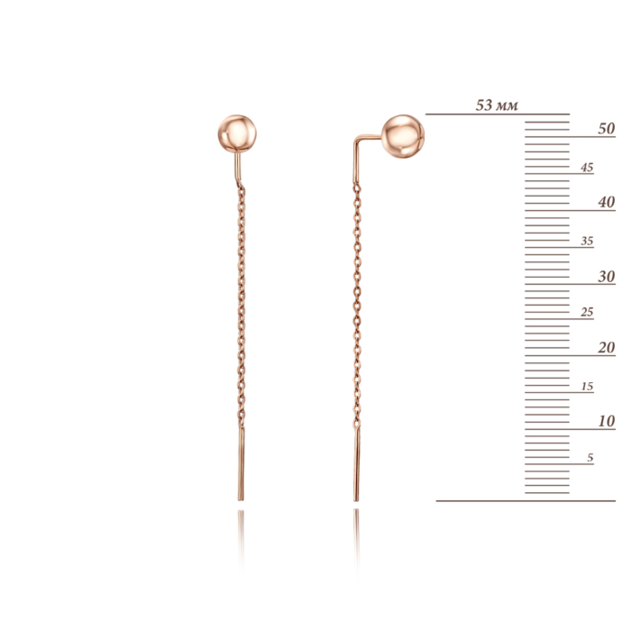 Золотые серьги-протяжки. Артикул 02820/01/0