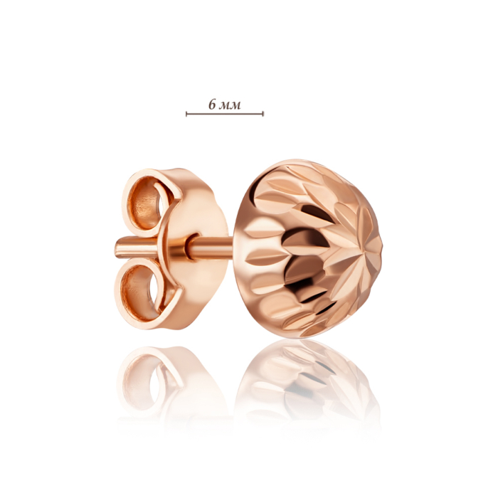 Золотые пуссеты с алмазной гранью. Артикул 02825/01/2