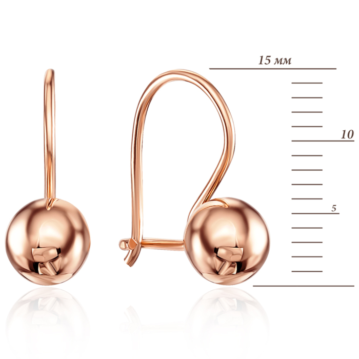 Золоті сережки без вставки. Артикул 02835/01/0