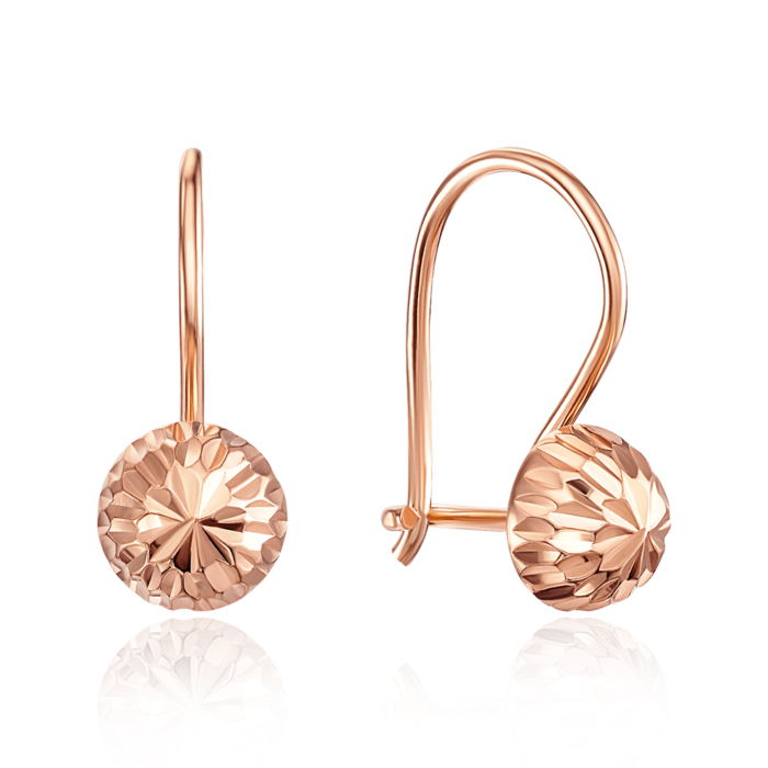 Золотые серьги с алмазной гранью. Артикул 02838/01/2