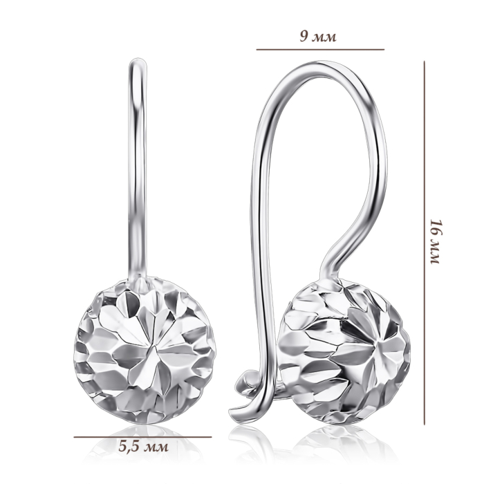 Срібні сережки без вставки 02838/12/3