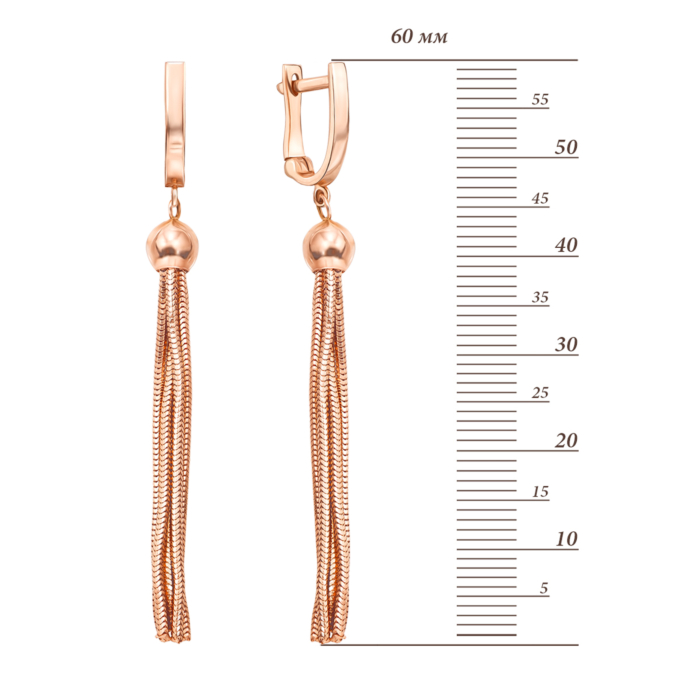 Золотые серьги-подвески. Артикул 02882