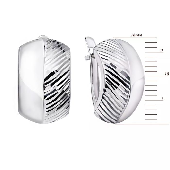 Серебряные серьги с алмазной гранью (02897-4/12/3)