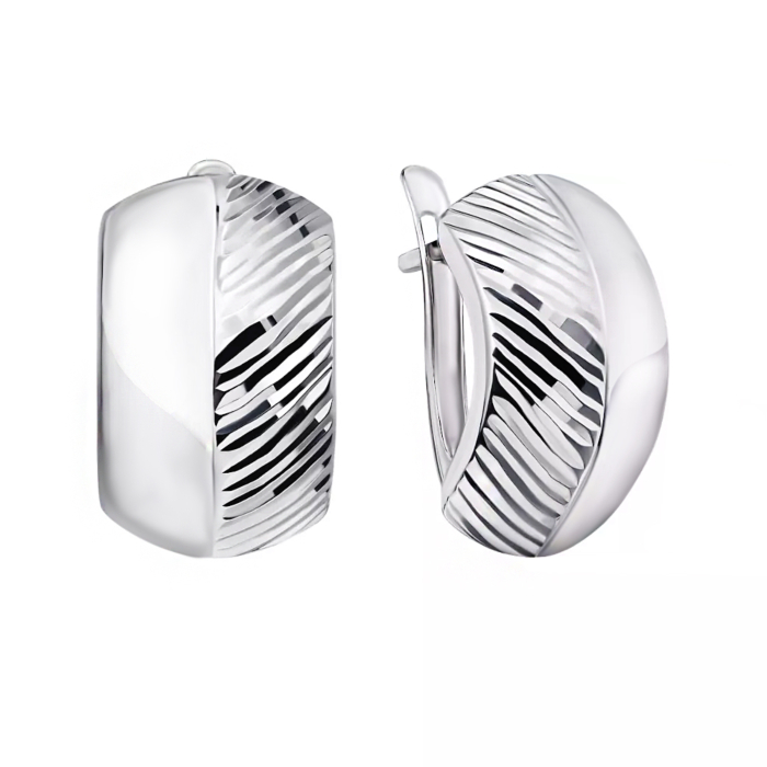 Серебряные серьги с алмазной гранью (02897-4/12/3)