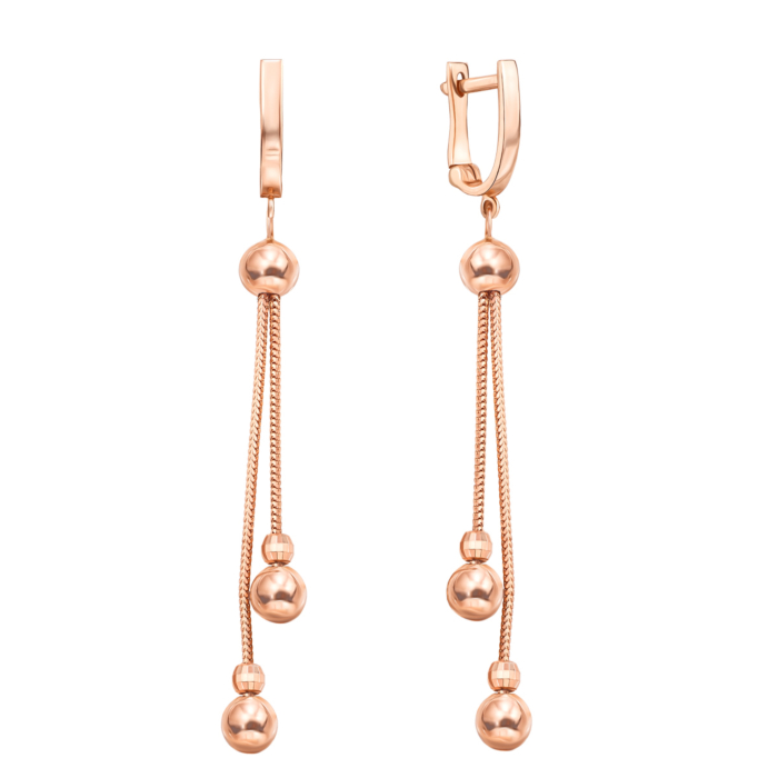 Золотые серьги-подвески. Артикул 02905