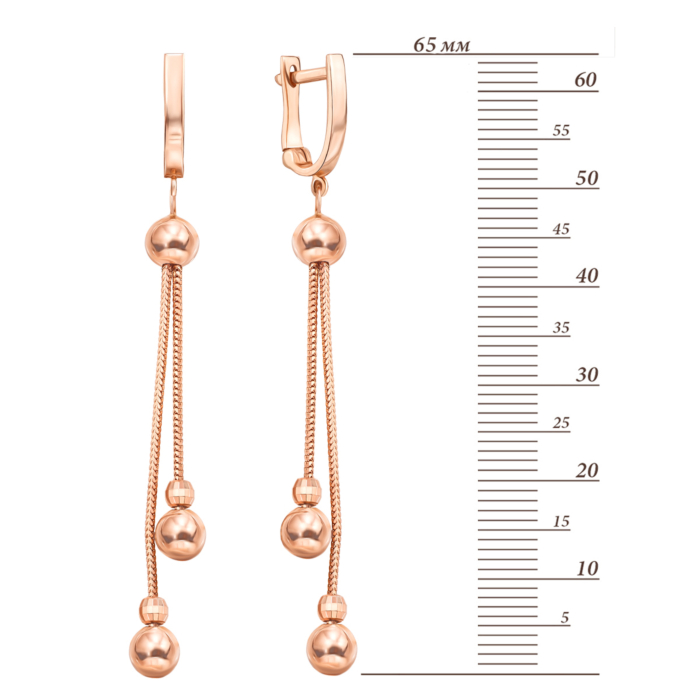 Золотые серьги-подвески. Артикул 02905