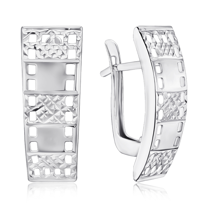 Срібні сережки без вставки 02911-10/12/3