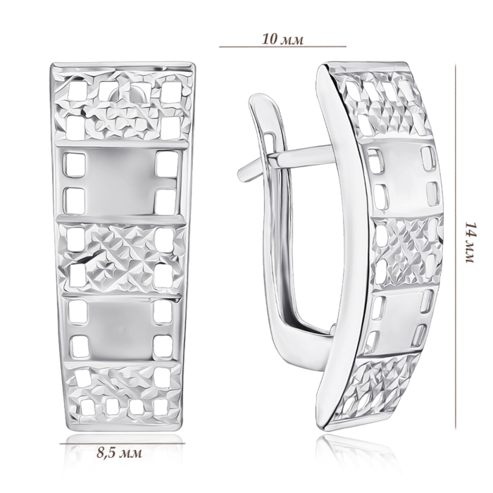 Срібні сережки без вставки 02911-10/12/3