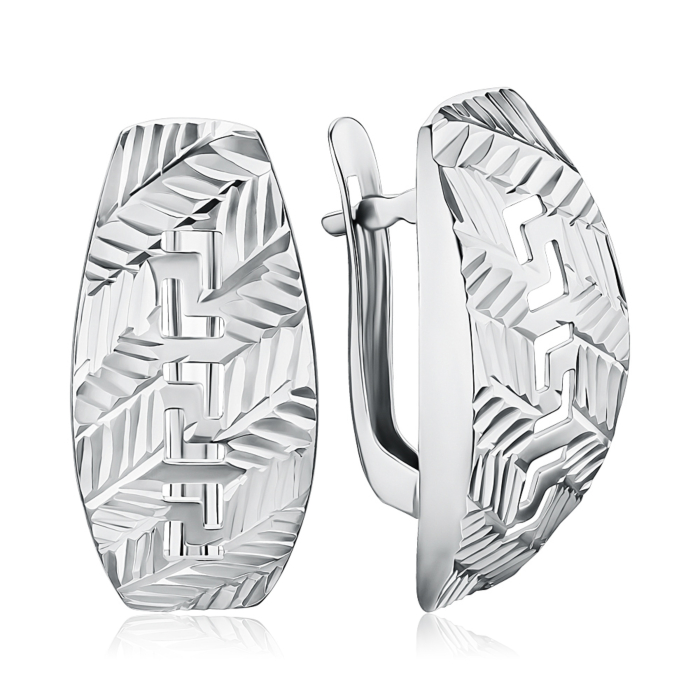 Серебряные серьги без вставки с02913/и