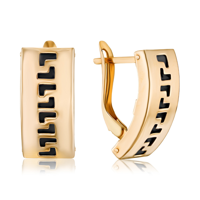 Золотые серьги с каучуком 02930/01/0