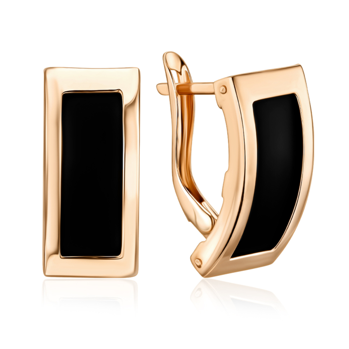 Золоті сережки з каучуком. Артикул 02931/01/0