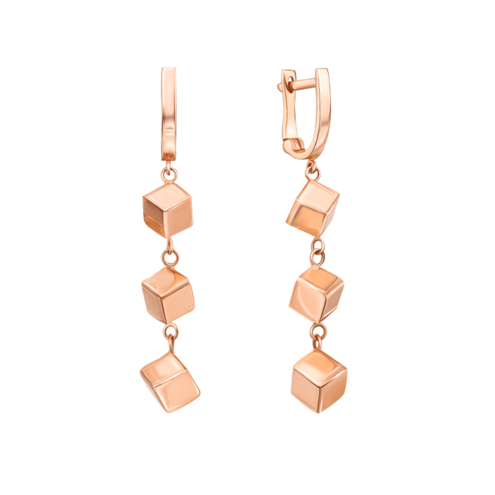 Золоті сережки-підвіски. Артикул 02957