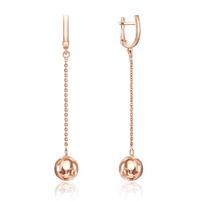 Золоті сережки-підвіски без вставки. Артикул 02967/01/0