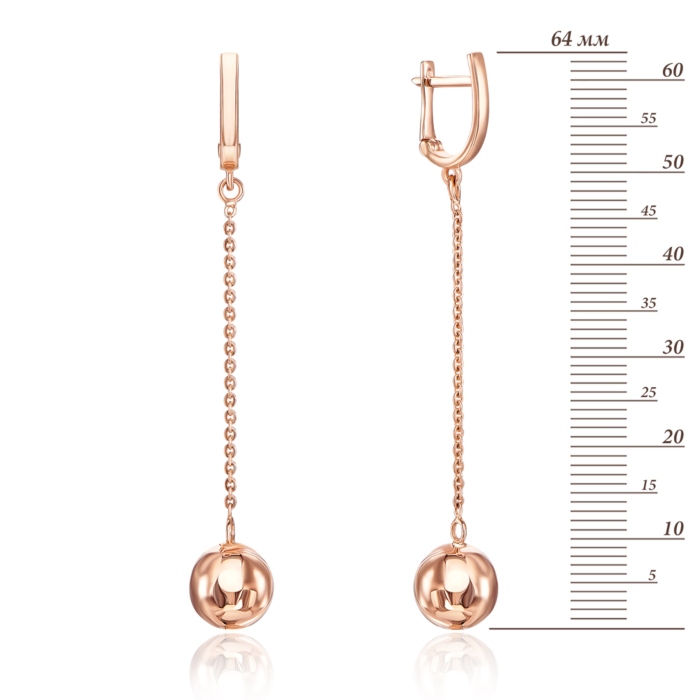 Золоті сережки-підвіски без вставки. Артикул 02967/01/0