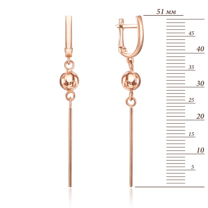 Золотые серьги-подвески без вставки. Артикул 02970/01/0