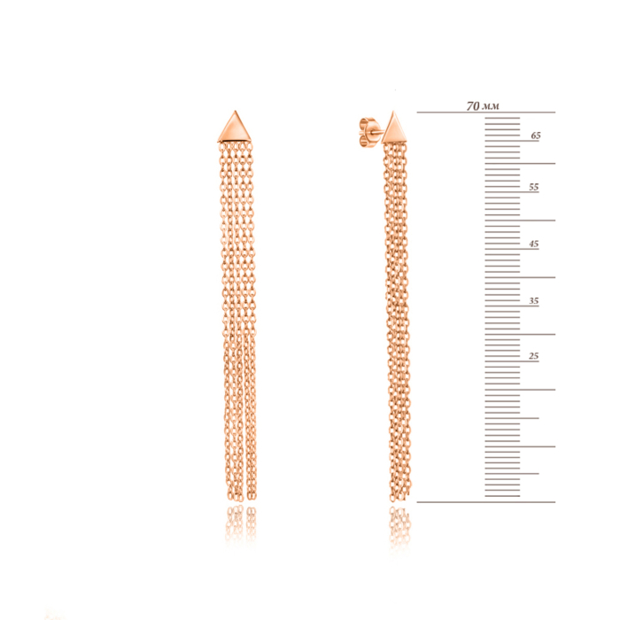 Золотые серьги-подвески. Артикул 02982/01/0