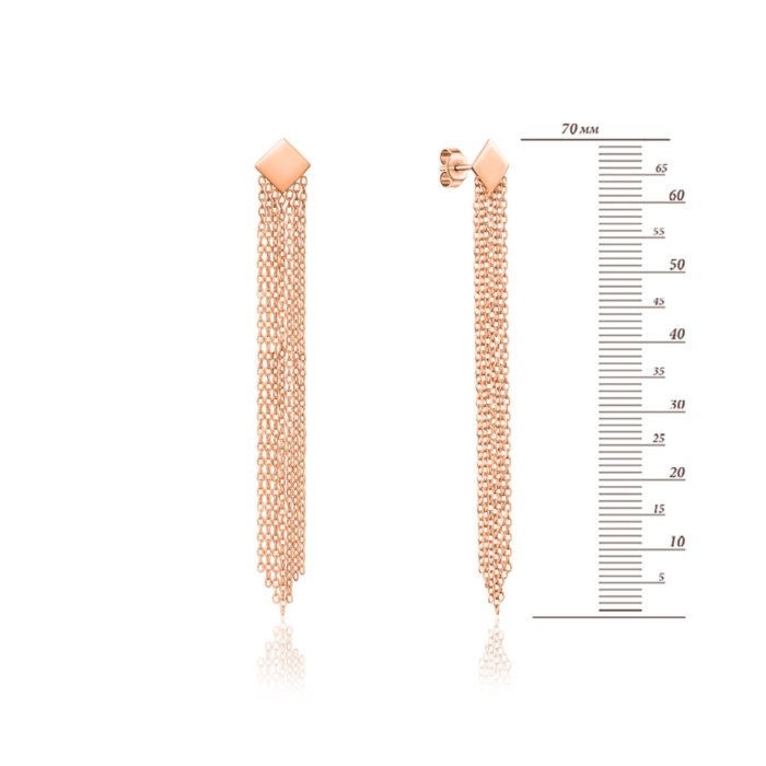 Золотые серьги-подвески. Артикул 02983/01/0