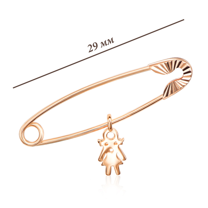 Золота брошка-булавка «Лялька» без вставки. Артикул 04028/01/2 (04028)