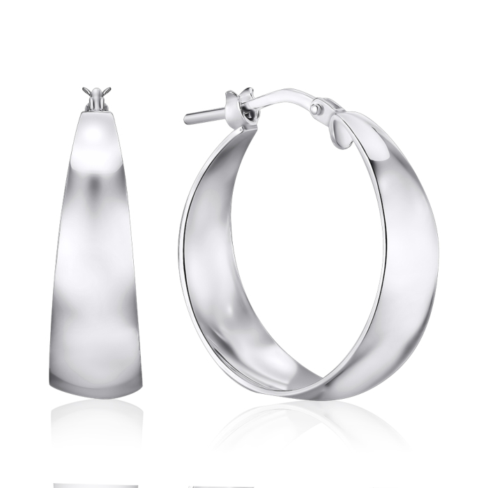 Серебряные серьги-конго без вставки. Артикул 0473F ORM134AV2-7-E/12