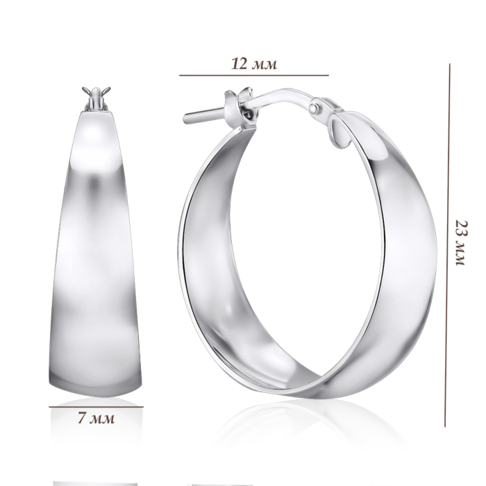 Серебряные серьги-конго без вставки. Артикул 0473F ORM134AV2-7-E/12