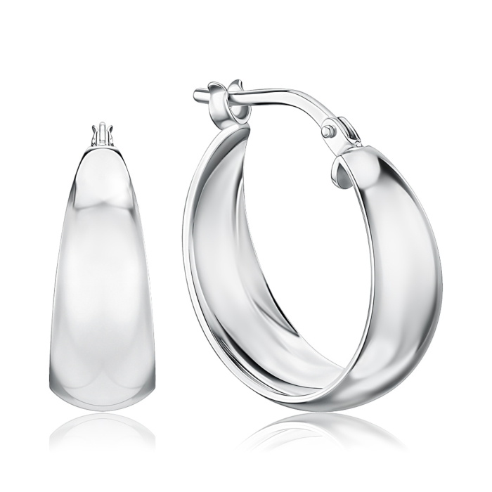 Срібні сережки-конго без вставки. Артикул 0473FORM094AV1-7 1-E/12