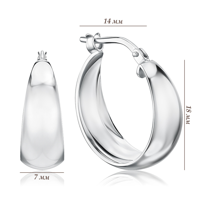 Срібні сережки-конго без вставки. Артикул 0473FORM094AV1-7 1-E/12