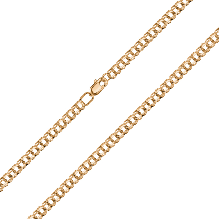 Срібний ланцюжок з позолотою Бісмарк 06066-7.5-5/17