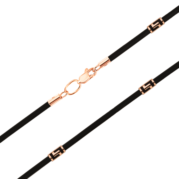 Ювелирный шнурок из каучука с золотыми вставками. Артикул 06101/53