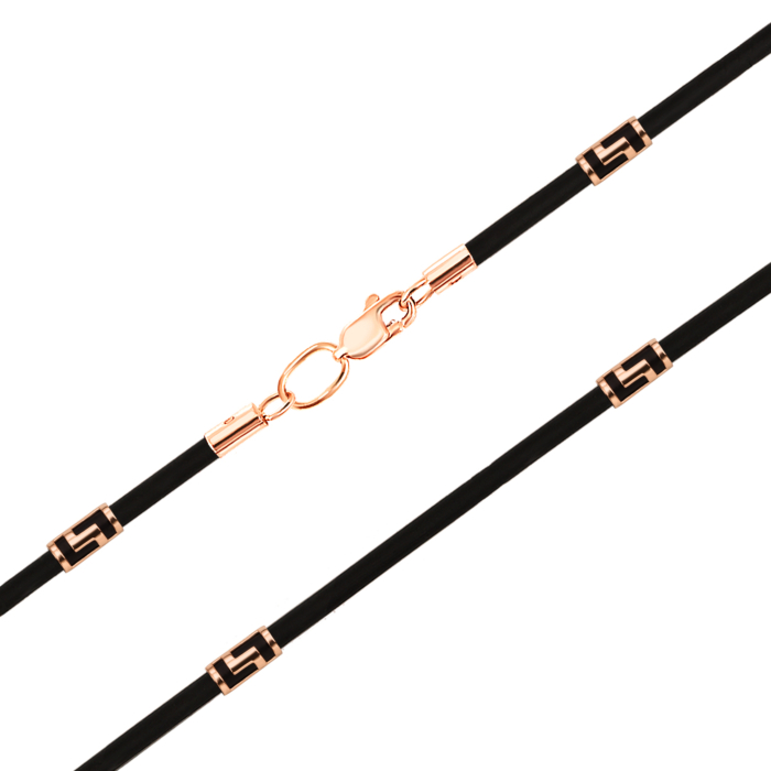 Ювелирный шнурок из каучука с золотыми вставками. Артикул 06101/54