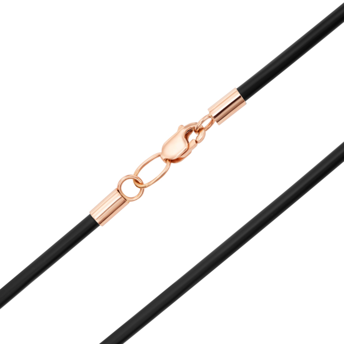 Ювелирный шнурок из каучука с золотым замком. Артикул 06106/1