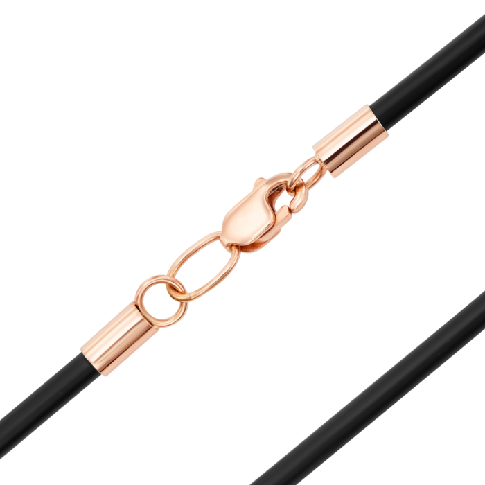 Ювелирный шнурок из каучука с золотым замком. Артикул 06106/1