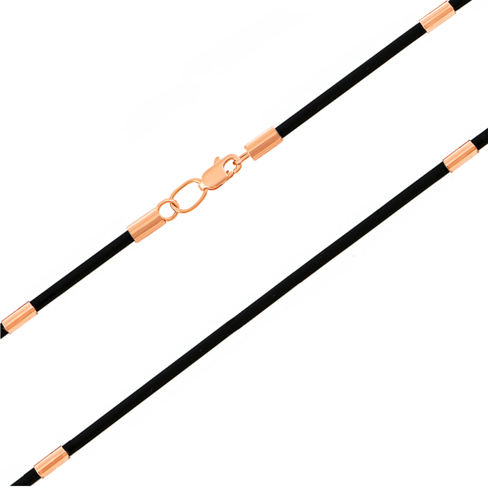 Ювелирный шнурок из каучука с золотыми вставками. Артикул 06106