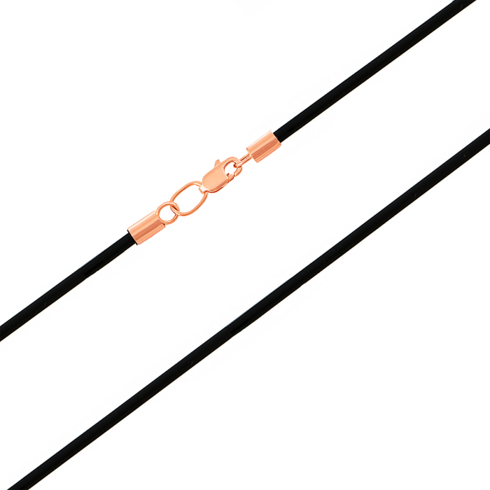 Ювелирный шнурок из каучука с золотым замком. Артикул 06107/1