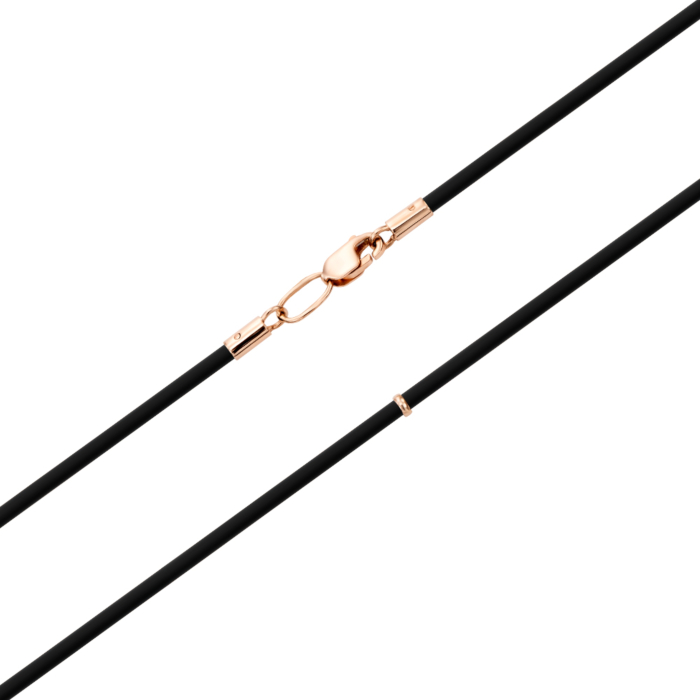 Ювелирный шнурок из каучука с золотыми вставками. Артикул 06107/4