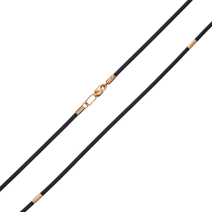 Шнурок ювелірний з червоного золота з каучуком 06107-44/01/0