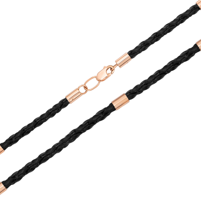 Ювелірний шнурок зі шкіри з золотими вставками. Артикул 06108 (06108/01/0)