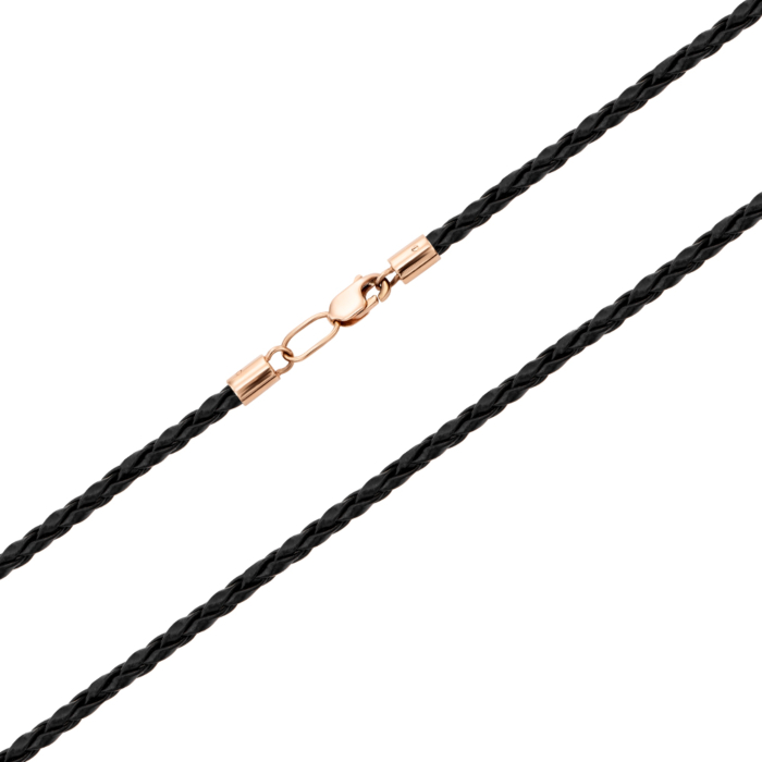 Ювелірний шнурок зі шкіри з золотим замком. Артикул 06108/1