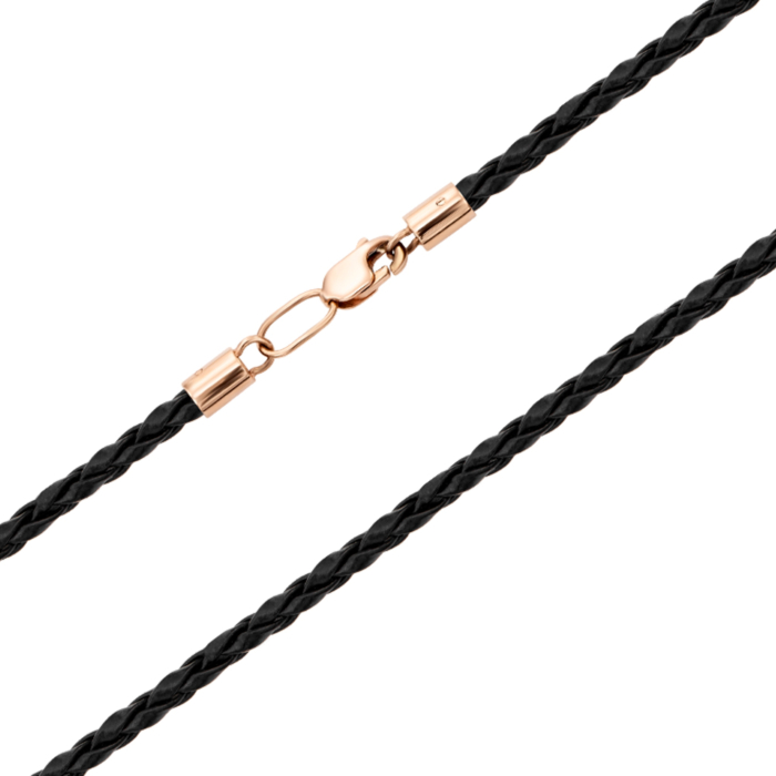 Ювелірний шнурок зі шкіри з золотим замком. Артикул 06108/1