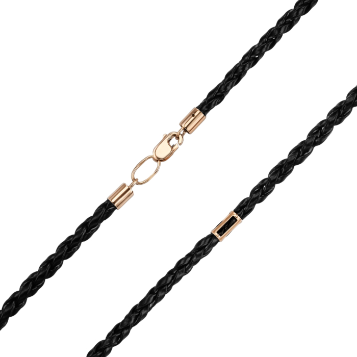 Ювелірний шнурок з синтетичної шкіри з вставками золота 06108-64/01/0