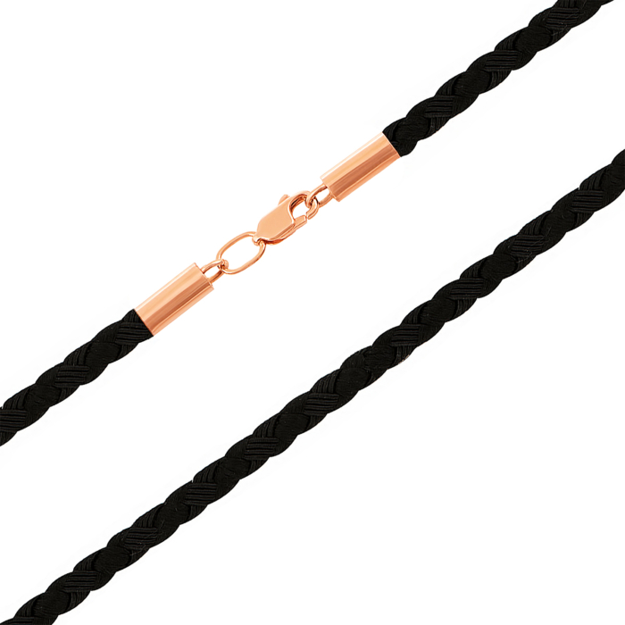 Синтетичний ювелірний шнурок з золотим замком. Артикул 06109/1