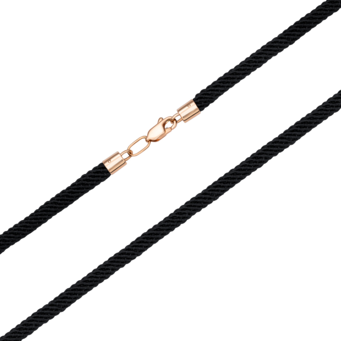 Шелковый ювелирный шнурок с золотым замком. Артикул 06110/1